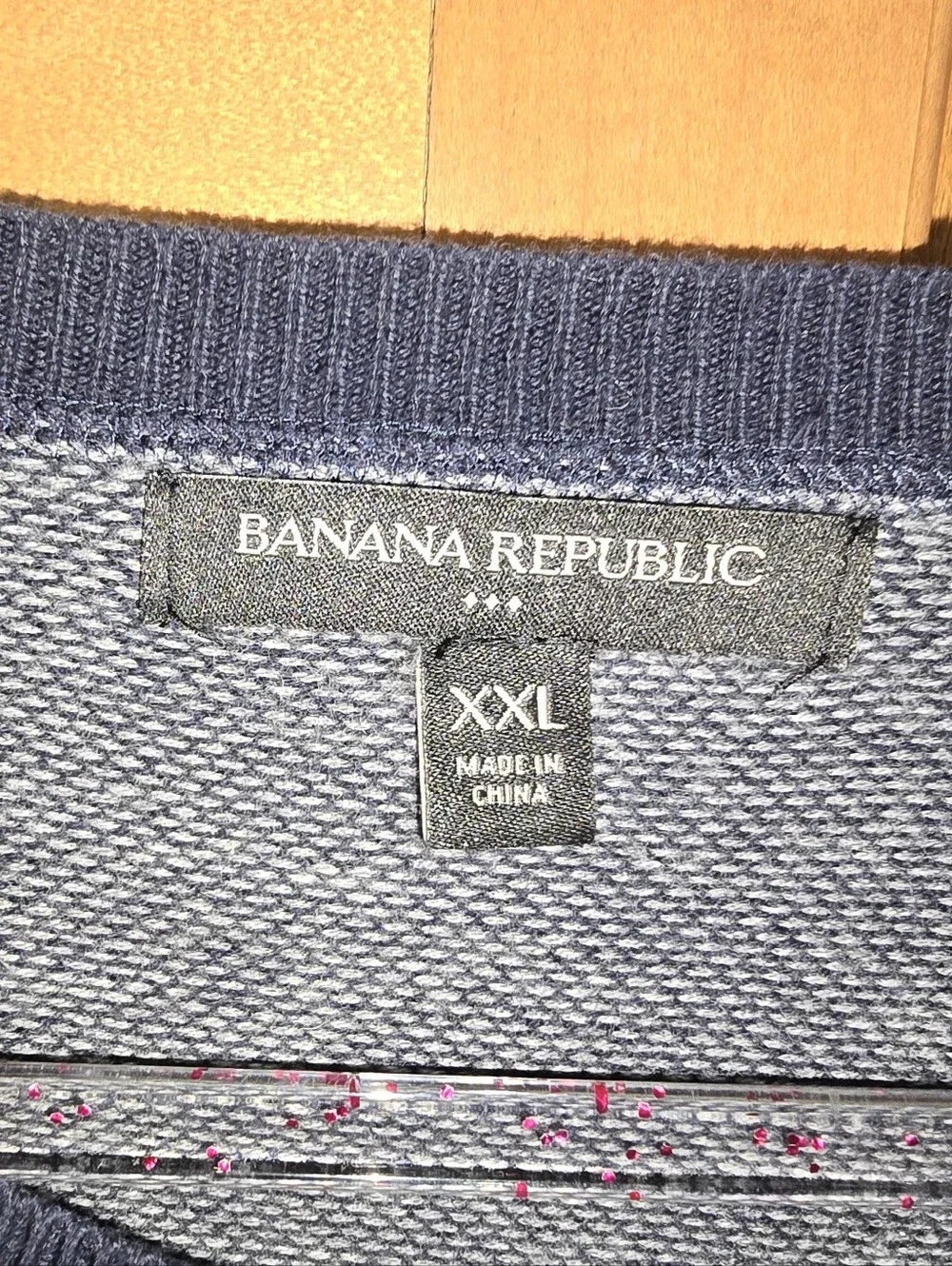 Banana Republic Men's Heathered Navy Crewneck Sweater